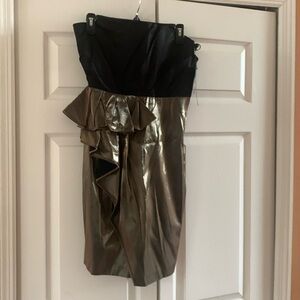 NWT CYNTHIA STEFFE ELEGANT BLACK & GOLD STRAPLESS DRESS SIZE 6